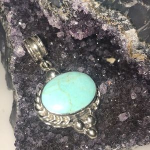 Sterling silver and turquoise dangling charm